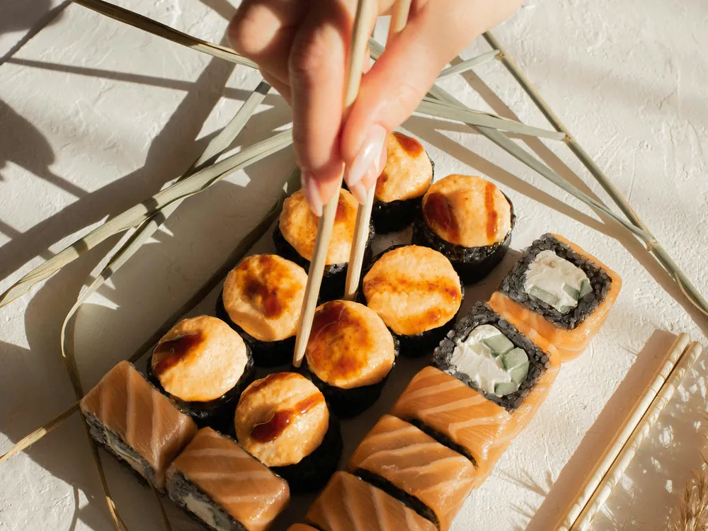 Maki à baguettes décor pampas